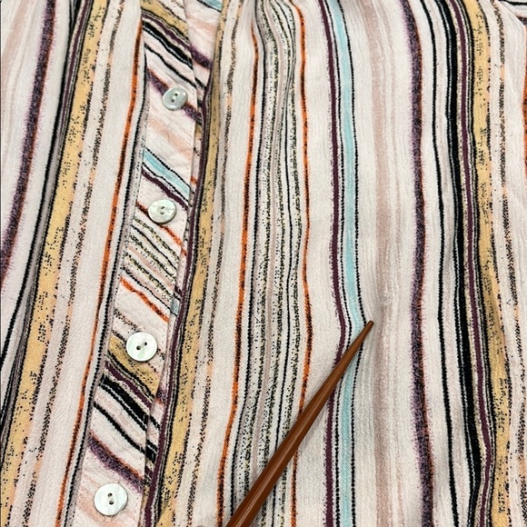 Anthropologie | Fig & Flower Blouse | Pink Stripes‎ & Floral | Size Small - Picture 9 of 12